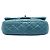 Borsa a tracolla Chanel Quilted Calfskin Plaque Double Flap Blu - vista 3