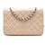 Borsa a tracolla Chanel CC Diamond Wallet On Chain in pelle d'agnello matelassé beige