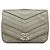 Borsa a tracolla a bustina Data Center Small Chevron Calfskin Embellished Silver Chanel Argento