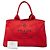 Tote Rote Prada Canvas Canapa Logo Satchel Tasche - Ansicht 7