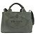 Tote Bolso Satchel Prada Small Canvas Canapa Logo Gris