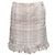 Falda de tweed a cuadros en mezcla de seda blanco y beige Chanel Talla FR 36