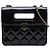 Borsa a patta Chanel Mini Quilted Patent Graphic Catch nera Nero