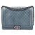 Borsa a tracolla Chanel Large Quilted Denim Boy Flap Blu