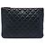Clutch Chanel Medium Quilted Lambskin O Case Nera Nero