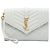 Clutch a Busta Saint Laurent Grain De Poudre Triquilt Monogram Bianca Bianco
