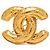 Spilla matelassé Chanel CC placcata oro D'oro