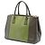 Borsa Prada Galleria Double Zip Medium Bicolor in pelle Saffiano Lux Verde - vista 2