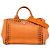 Borsa Satchel Prada Canvas Canapa Bijoux Arancione