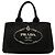 Schwarzer Prada Canapa Canvas Logo Tote Satchel