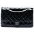 Borsa a tracolla Chanel Reissue 2.55 Double Flap 227 in vernice matelassé blu