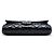 Clutch de aba acolchoada em verniz preto Chanel CC com alça de corrente - vista 3