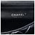 Clutch de aba acolchoada em verniz preto Chanel CC com alça de corrente - vista 5