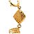 Gold Chanel CC Goldplattierte gesteppte Diamant-Halskette Golden - Ansicht 3