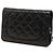 Borsa a tracolla Chanel CC in pelle d'agnello matelassé nera Wallet On Chain Nero - vista 2