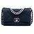 Borsa Chanel Medium Quilted Jersey 19 Flap Satchel Blu