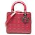 Borsa Lady Dior Medium in pelle verniciata Cannage Rosa