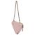Borsetta Triangle Prada Mini in raso e pelle rosa con cristalli - vista 2