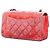 Mini bolsa transversal retangular clássica Chanel Laranja em veludo de aba única - vista 2