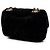 Borsa a tracolla Chanel Small Quilted Velvet CC Eyelet Flap Nera Nero - vista 2