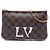 Borsa a tracolla Louis Vuitton Damier Ebene Pochette Double Zip Marrone
