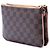 Borsa a tracolla Louis Vuitton Damier Ebene Pochette Double Zip Marrone - vista 2