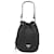 Borsa a secchiello Prada in rafia e pelle nera Nero