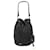 Borsa a secchiello Prada in rafia e pelle nera Nero - vista 2