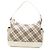 Borsa a tracolla in tela Burberry Nova Check bianca Bianco