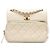 Borsa a tracolla con patta Chanel Caviar Business Affinity Messenger Bianca Bianco