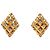 Orecchini a clip Chanel CC placcati oro con strass e rhombus trapuntato D'oro