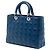 Borsa Lady Dior Large in pelle d'agnello Cannage blu - vista 2