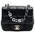 Borsa a tracolla Chanel Mini Square in pelle d'agnello nera con resina e cristalli Monacoco Nero