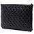 Clutch Chanel Large Quilted Caviar O Case Nera Nero - vista 2