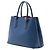 Borsa Double Satchel Prada Medium in pelle Saffiano blu - vista 2