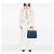 Borsa Double Satchel Prada Medium in pelle Saffiano blu - vista 6