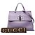 Gucci Medium Leather Bamboo Daily Satchel in Lila - Ansicht 7