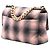 Borsa Chanel 19 Flap Satchel Large in cotone a quadri rosa - vista 2