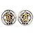 Orecchini a clip rotondi Chanel CC in ottone argentato Argento