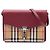 Bolsa Tiracolo Derby Macken Burberry Small em couro e lona House Check vermelha Vermelho