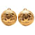 Orecchini a clip Chanel CC placcati oro D'oro