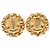 Orecchini a clip Chanel CC placcati oro con medaglione a spiga D'oro