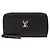 Black Louis Vuitton Leather Lockme Zippy Wallet