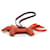 Porte-clés Grigri Rodeo PM en cuir d'agneau Milo Orange Hermès  - vue 3