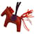 Porte-clés Grigri Rodeo PM en cuir d'agneau Milo Orange Hermès  - vue 5