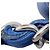 Borsa a tracolla Chanel Mini Square Classic in pelle di agnello blu con patta singola - vista 11