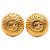 Orecchini a clip rotondi CC Chanel placcati oro D'oro