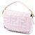 Borsa Satchel Baguette Fendi Mini Zucca in velluto goffrato rosa - vista 2
