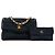 Sac Crossbody Chanel CC en satin matelassé noir avec chaîne Bijoux et rabat unique - vue 10