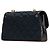 Sac Crossbody Chanel CC en satin matelassé noir avec chaîne Bijoux et rabat unique - vue 2